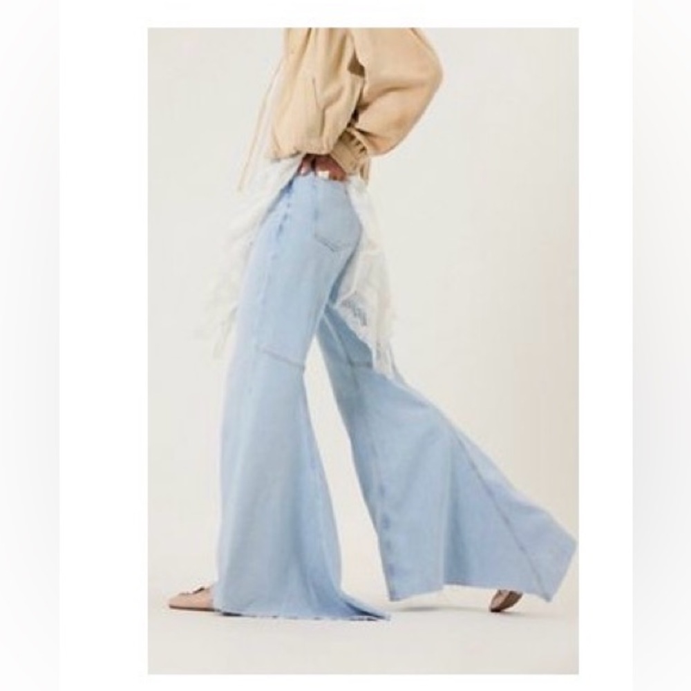 Free People Sky Blue Flare Jeans